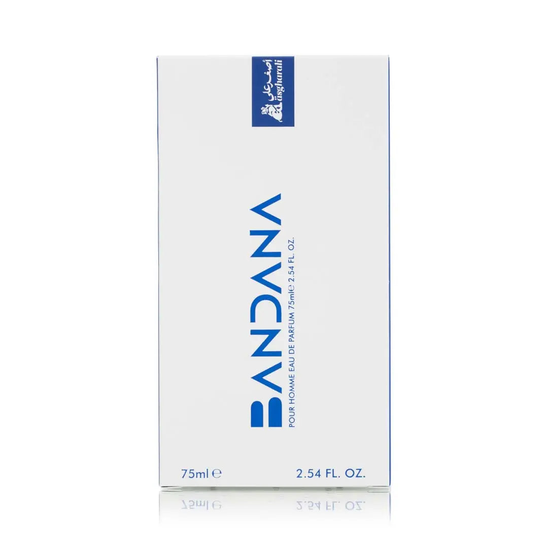 Box of Bandana perfume on a white background